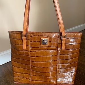 Tan leather DOONEY & BOURKE “Snakeskin Look” Tote